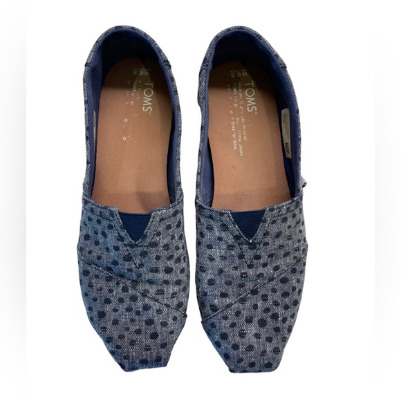 Toms- navy print flats - size 6.5m - GUC - Picture 2 of 7
